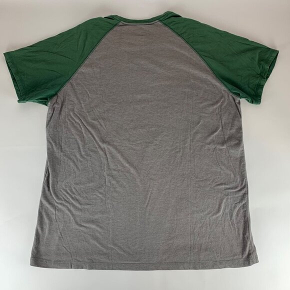 Oakland Athletics MLB Gray Green Majestic Raglan Shirt Mens Large READ - Picture 5 of 5